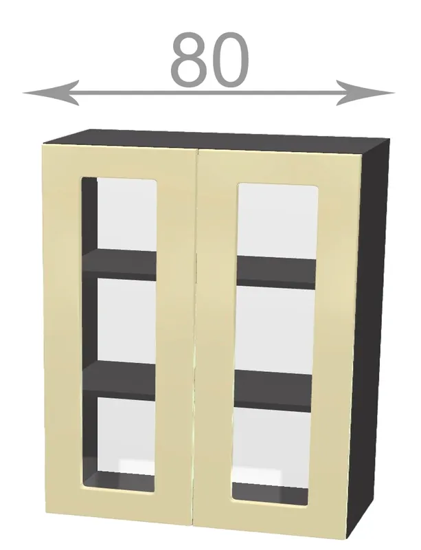 horní vysoká vitrína š.80, v.92, Modena W8092G, bílá/artwood Nakupujte Hned
