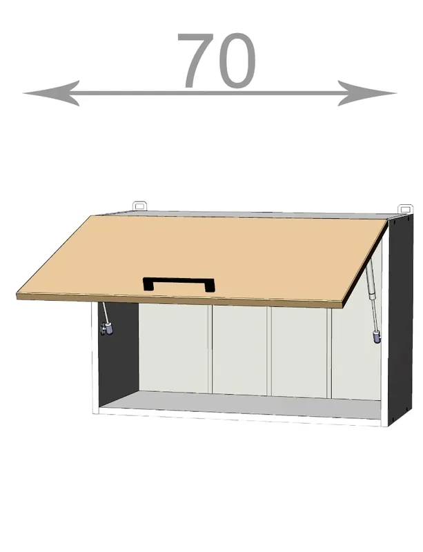 horní vysoká výklopná skříňka š.70, v.46, Modena W7046, bílá/artwood Zlevněný