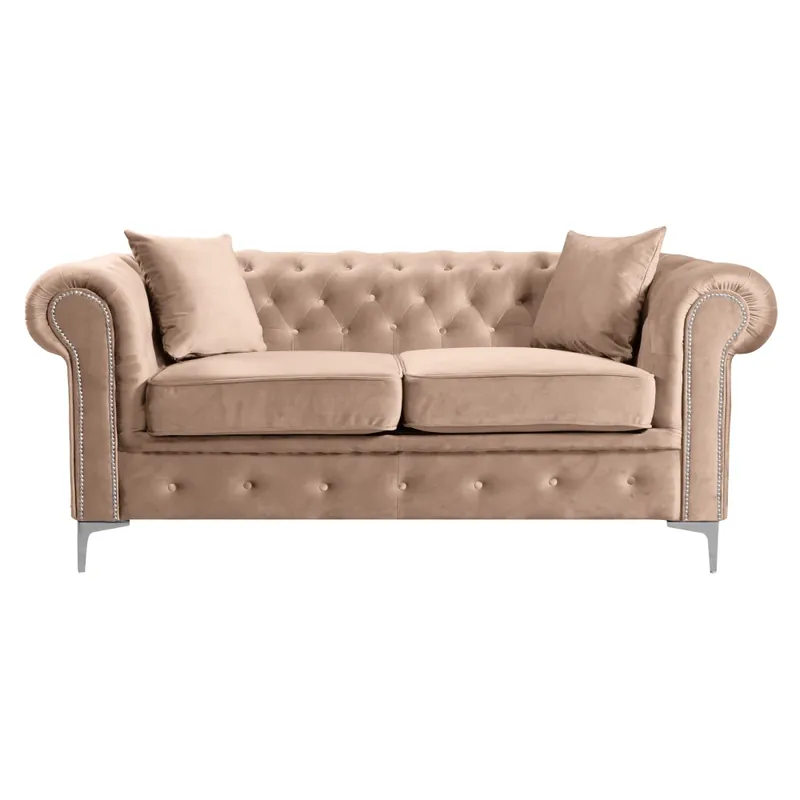 Expresní Doručení Luxusní 2-sed, světle hnědá Velvet látka, ROMANO