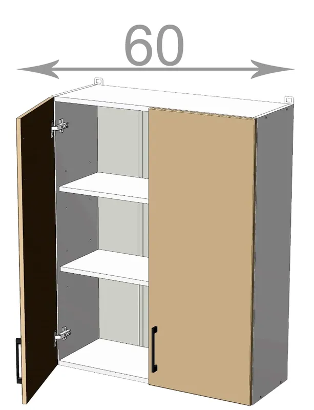 Jen Po Omezenou Doba horní vysoká skříňka š.60, v.92, Modena W6092, bílá/antracit
