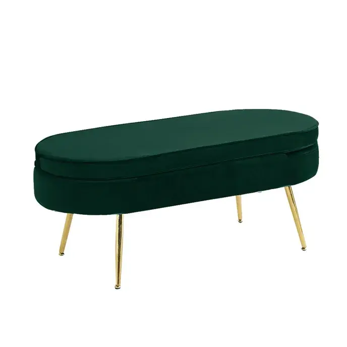 Akční Cena Luxusní taburet, smaragdová Velvet látka / chrom zlatý, Art-deco, NOBLIN TABURET TYP 2