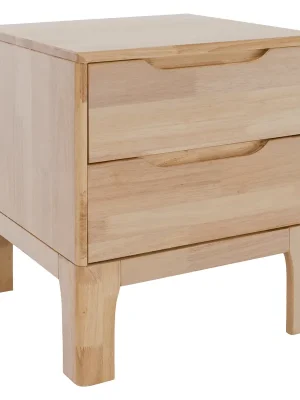 Vysoce Kvalitní Noční stolek, masivní dřevo, přírodní, FERB