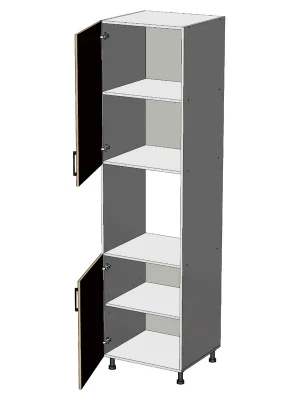 Capri HL602343, kuchyňská vysoká potravinová skříň na vestavnou troubu š.60, korpus bílý, dvířka dub Craft šedý Super Cena