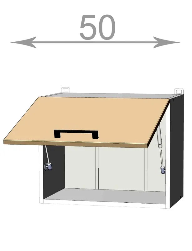 horní skříňka nad digestoř š.50, v.40, Modena W5040, bílá/antracit Aktuální