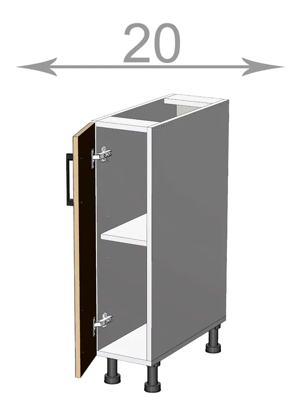 Přímo Od Výrobce Capri L2082F, kuchyňská skříňka š.20, korpus dub Sonoma, dvířka grafit