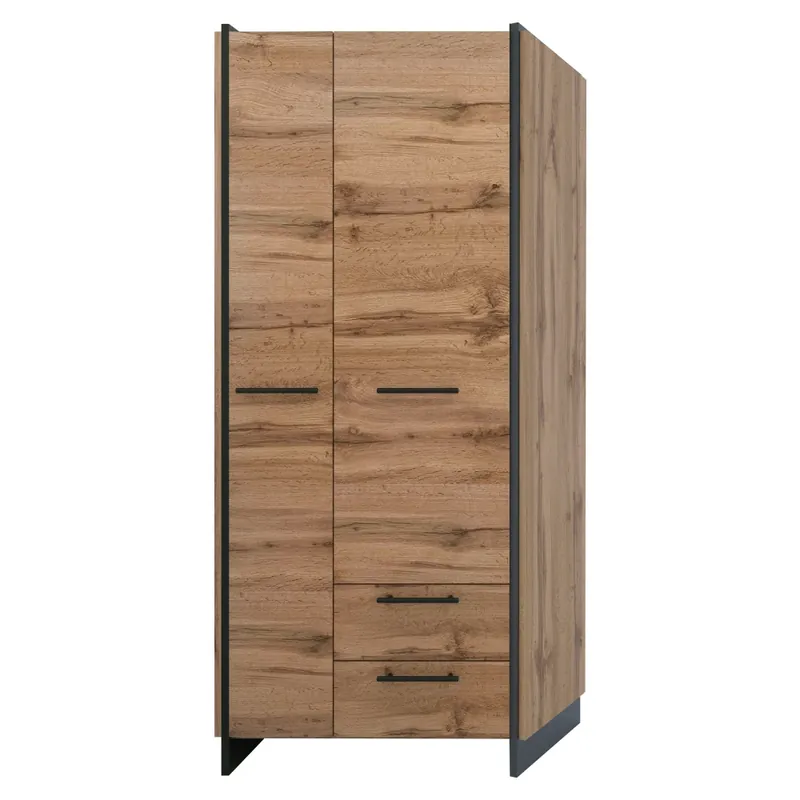Skříň, dub wotan/černá, AMONI 2D2S/45 Koupit Online