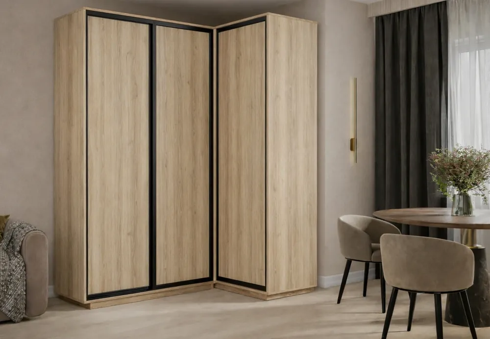 Šatní skříň rohová LEVANTO 180x120 dub sonoma Poslední Šance