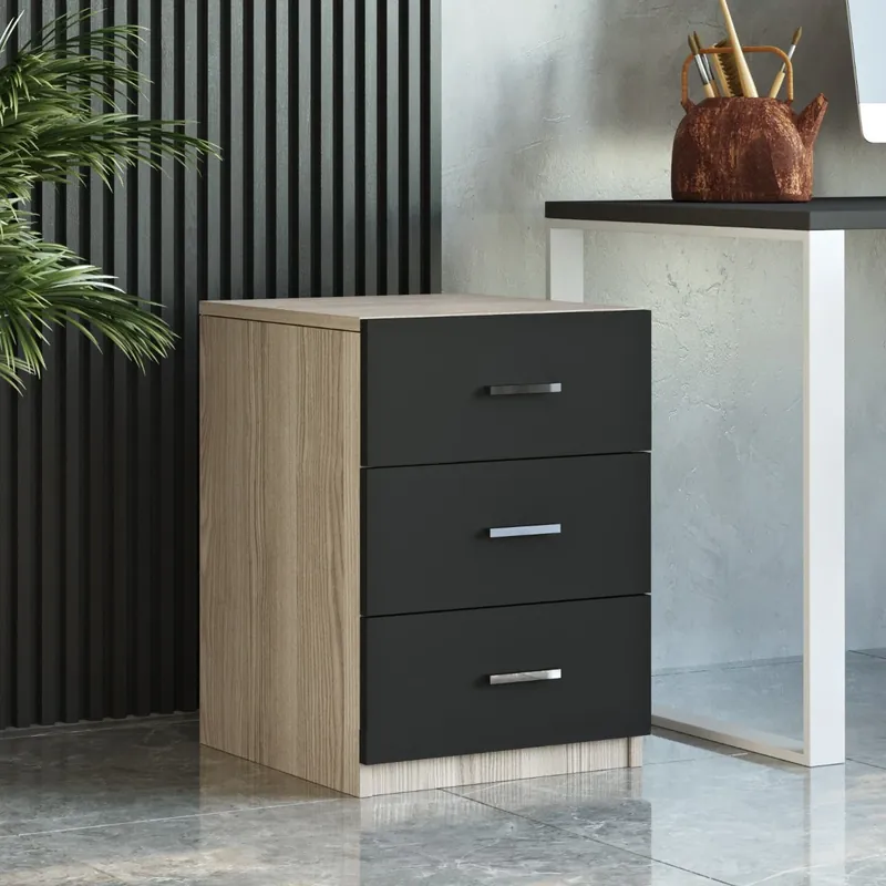 Sezónní Sleva VESPER office komoda, dub/černá