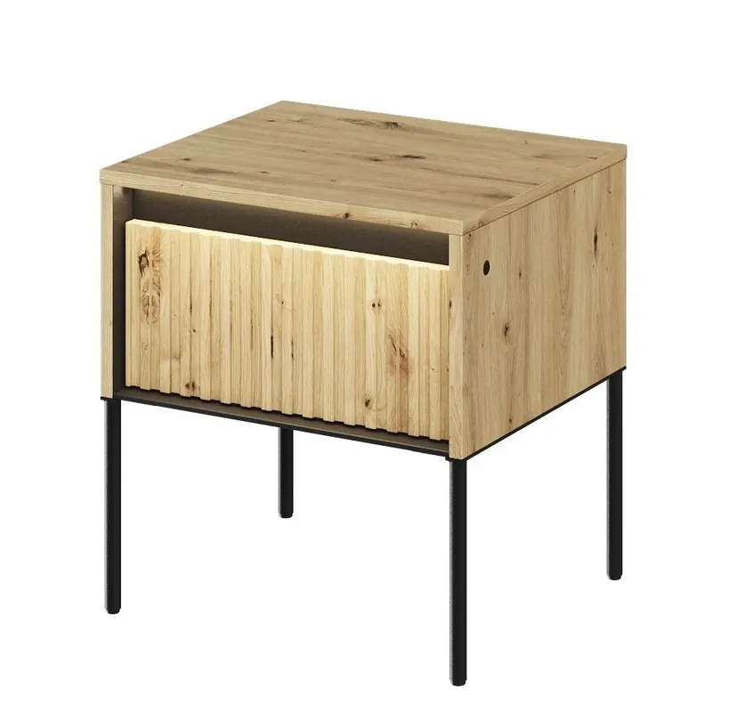Speciální Cena Noční stolek 1S s LED IPOLIS dub artisan/černá
