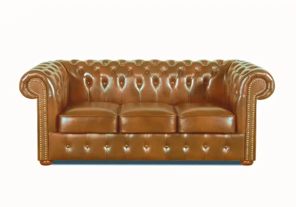 Pohovka Chesterfield Classic 3 kůže koňak Přímo Od Výrobce