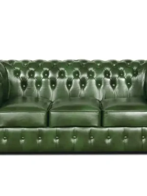 Cenová Bomba Pohovka Chesterfield Classic 3 kůže zelená