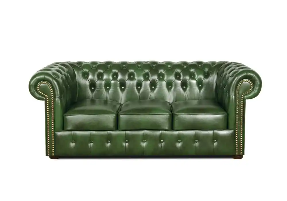 Cenová Bomba Pohovka Chesterfield Classic 3 kůže zelená