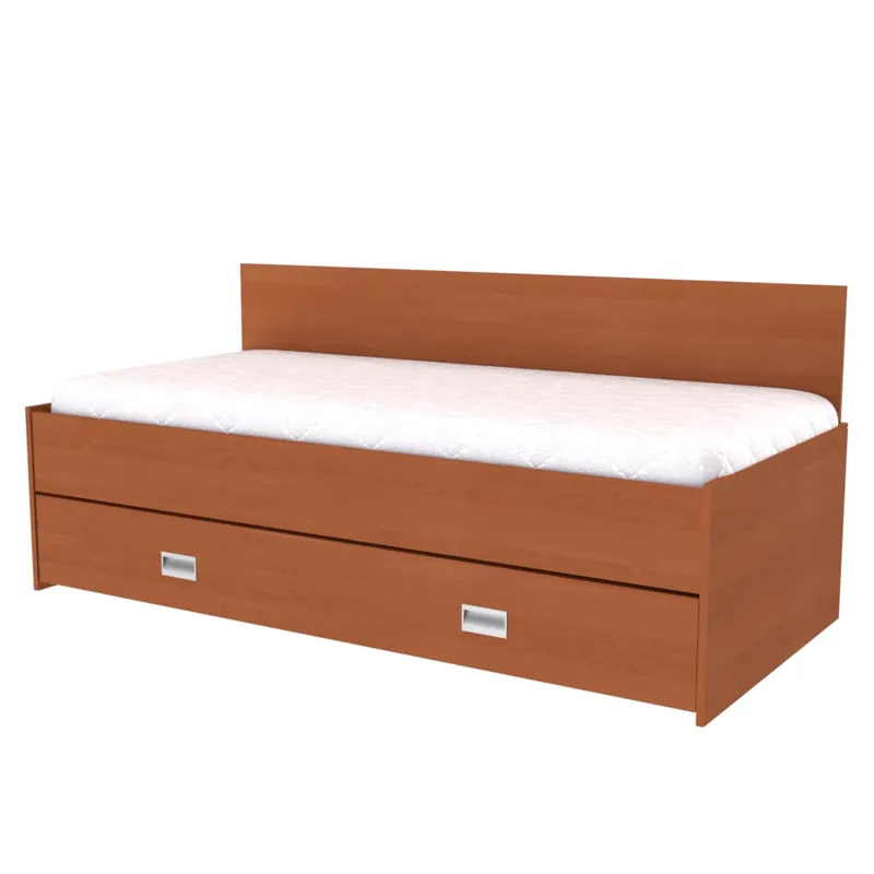 Nízká Cena DUO - postel s úložným prostorem / přistýlkou 90x200cm, zvýšené zadní čelo (včetně roštu) Dekor olše, Úchytka STANDARD, Varianta S laťovým roštěm a úl. prostorem (včetně roštu)