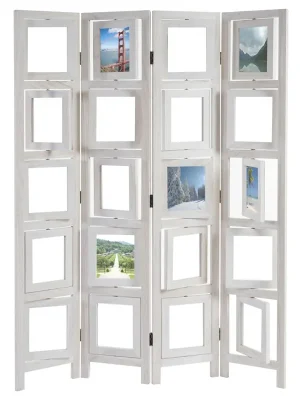 Dokud Zásoby Vydrží Paraván s fotorámečky - 161 x 125 cm - Bílá