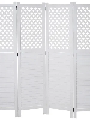 Bezpečná Platba Paraván Shabby vintage A84 - 170 x 161 cm - Bílá