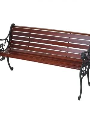 Časově Omezené Zahradní lavice F98 2-místná - litina / dřevo, 125 cm - Hnědá