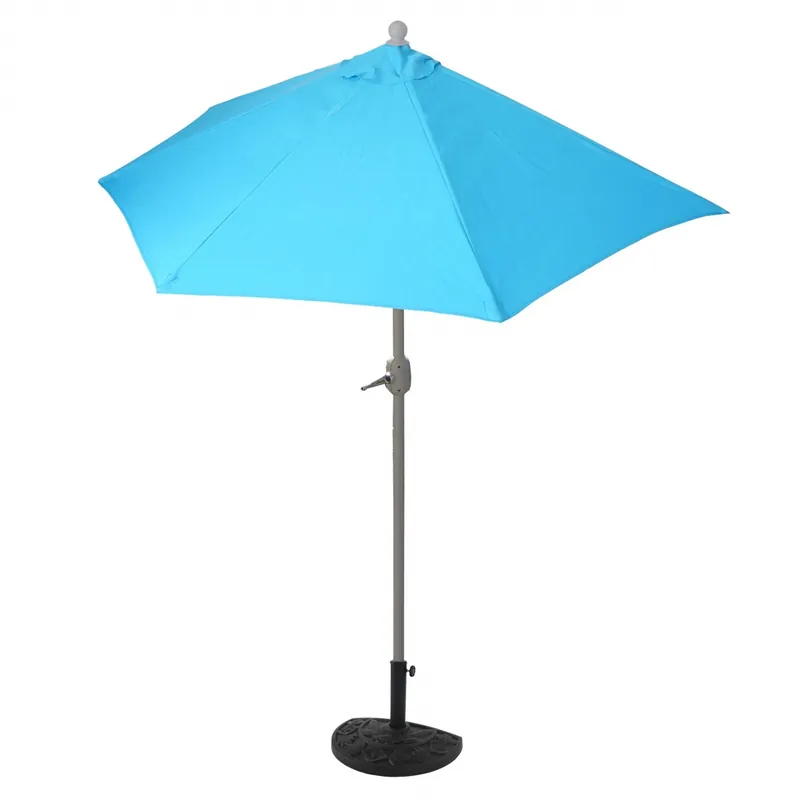 Slunečník půlkruh Parla 300 cm se stojanem - polyester/hliník - tyrkysová Cenově Výhodný