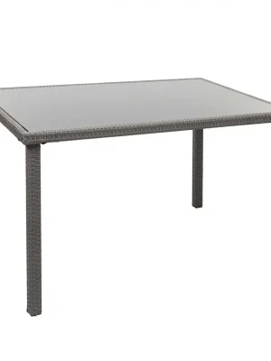 Zahradní stůl HWC-G19, polyratan, 120x75cm - šedý Expresní Doručení