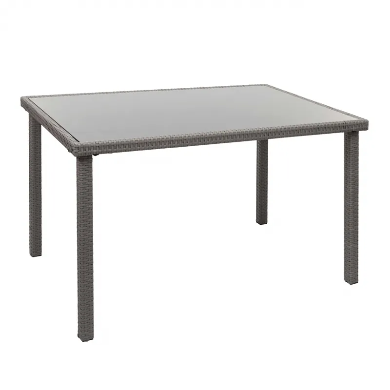 Zahradní stůl HWC-G19, polyratan, 120x75cm - šedý Expresní Doručení