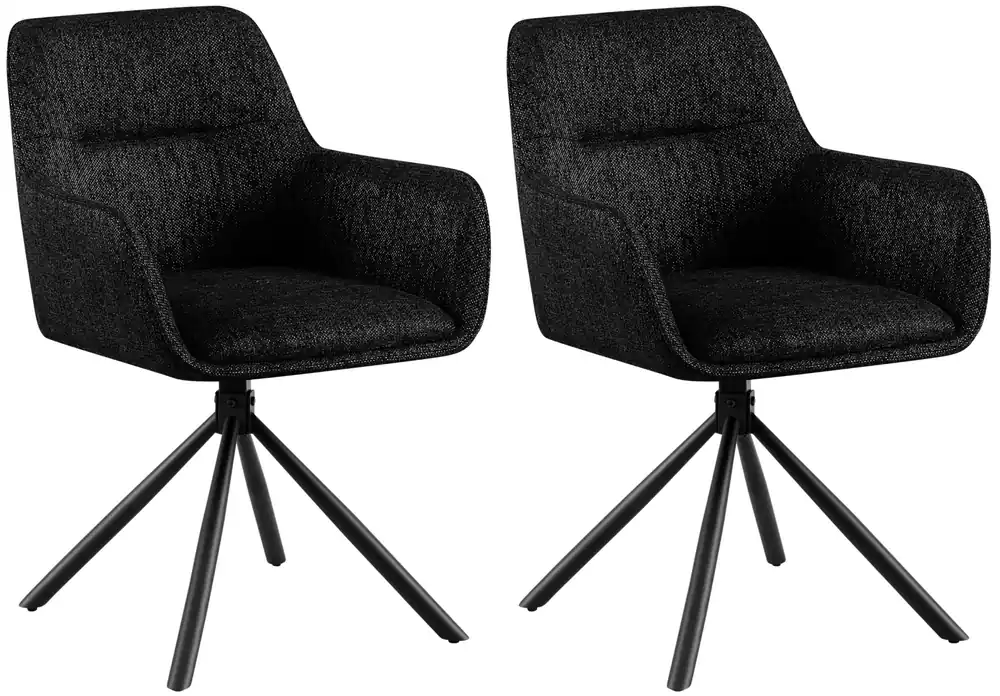 Set 2 židlí Tipton látka - černá Koupit Online