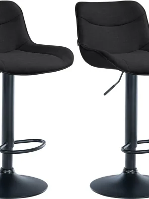 2x Barová židle Vonore - látka, černá - Černá Ověřený