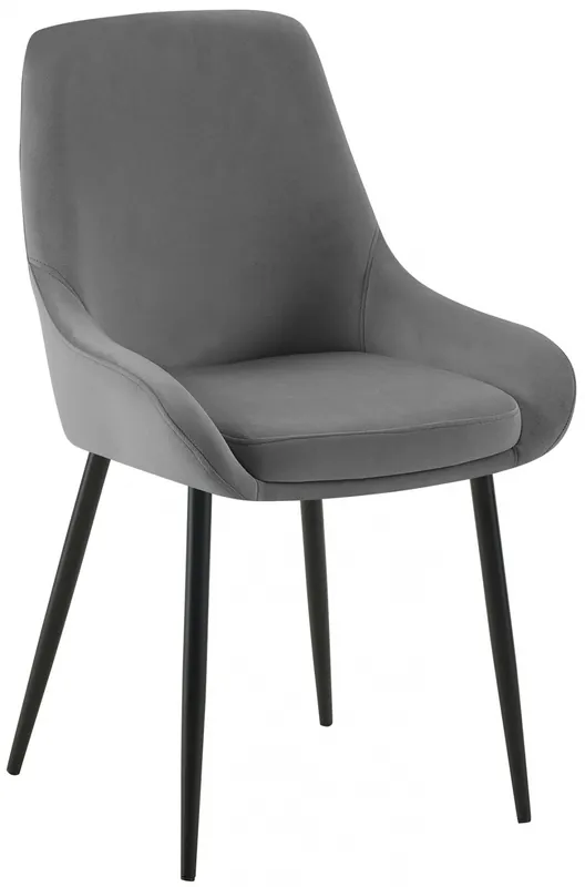 Ihned K Objednání Jídelní židle Elmira - samet, černý rám - Tmavě šedá