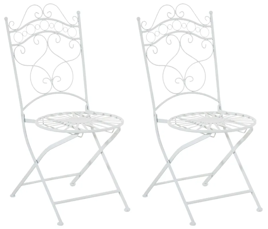 Kovová židle skládací Indra (SET 2 ks) - Bílá Nejlepší Cena