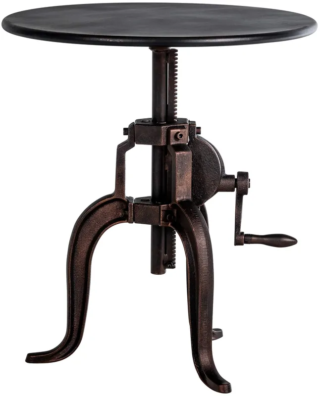 Kovový barový stůl Marcos v industriálním stylu - v46-66 x Ø50 cm - Bronzová Cenově Výhodný