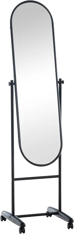 Stojící zrcadlo Nane Oval - 155x40x42 cm - Černá Nová Kolekce