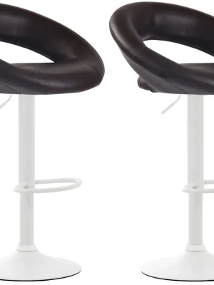 2x Barová židle Olinda - koženka, bílý rám - hnědá Kup Teď