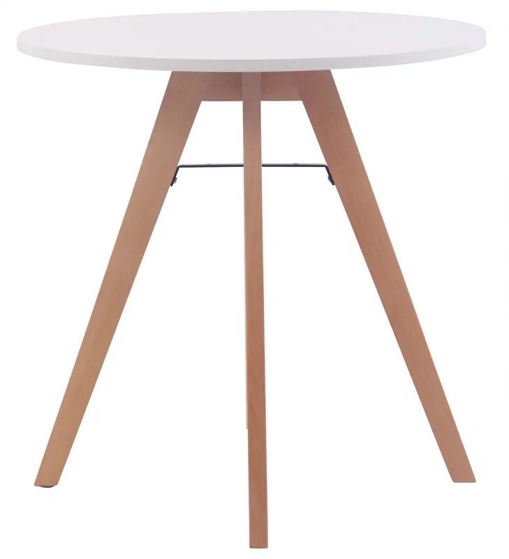 Nová Kolekce Jídelní stůl kulatý Viktor 75, nohy natura - v75 x Ø75 cm - Bílá