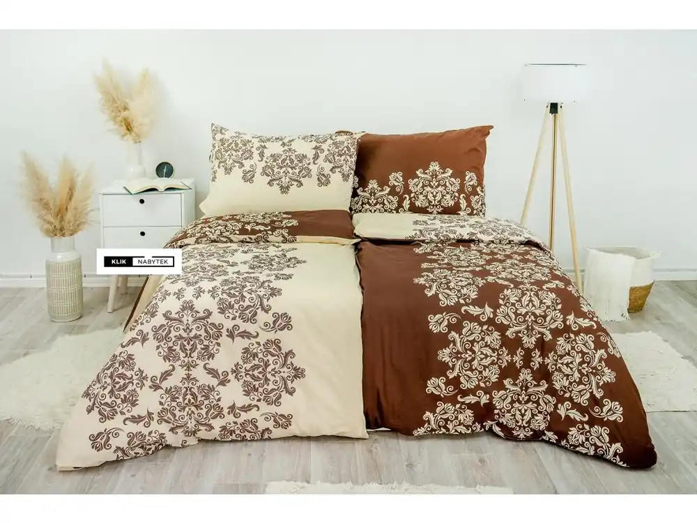 Ložní povlečení krepové Venzel hnědý (LS157) Sleva