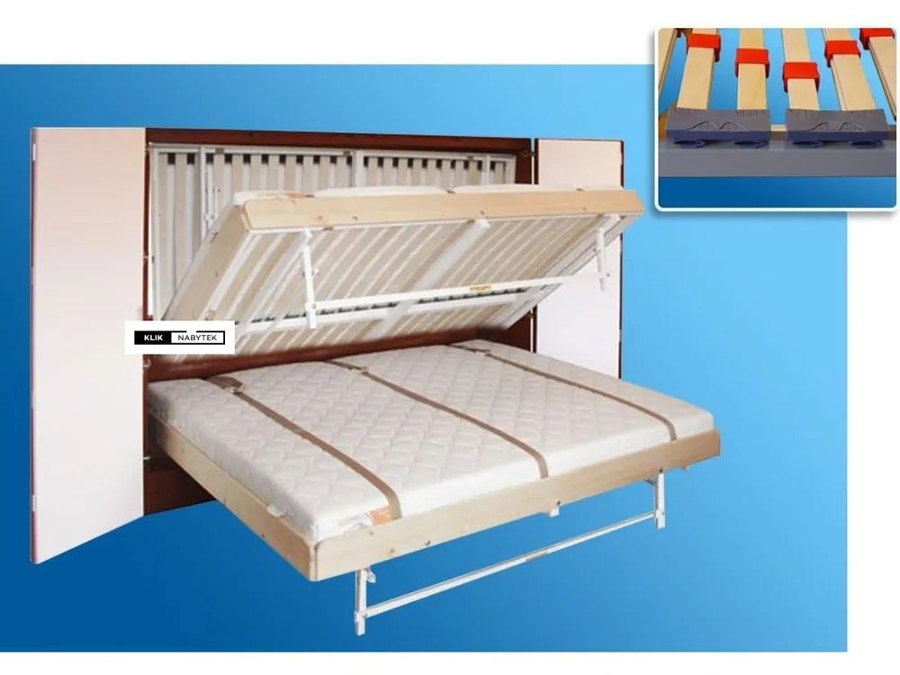 Dvoulůžková sklápěcí postel HKP lamely (KOMPLET) - horizontální Vrácení Zdarma
