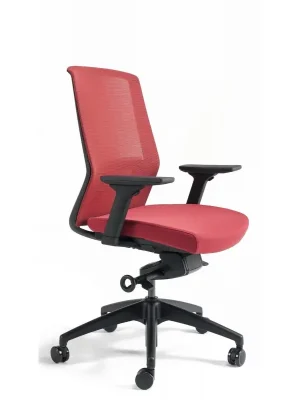 Značkový Kancelářská ergonomická židle BESTUHL J17 BLACK — více barev - Barevné provedení J17 BLACK Červená