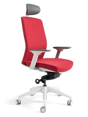 Akce Kancelářská ergonomická židle BESTUHL J2 WHITE SP — více barev, s podhlavníkem - Čalounění J2 WHITE SP Červená 202