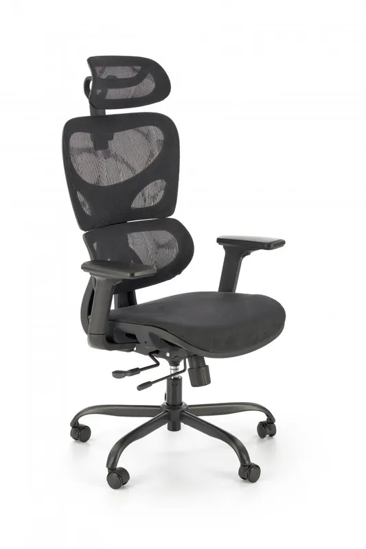 Levný Kancelářská ergonomická židle GOTARD — síťovina, černá Halmar
