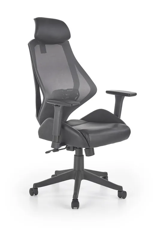 Speciální Cena Kancelářská ergonomická židle HASEL — ekokůže/síť, černá Halmar