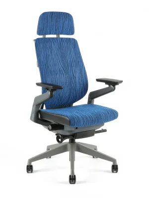 Zlevněný Kancelářská ergonomická židle KARME MESH — více barev - Čalounění KARME MESH Modrá žíhaná