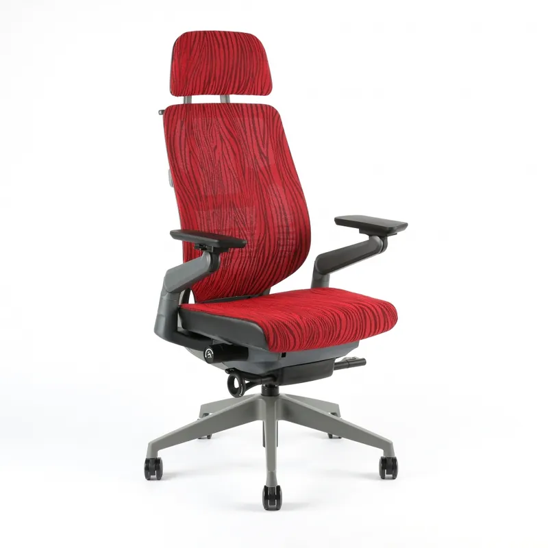 Kancelářská ergonomická židle KARME MESH — více barev - Čalounění KARME MESH Červená žíhaná Přímo Od Výrobce