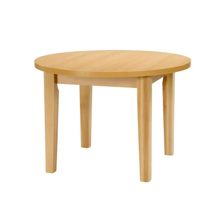 Autentický Kulatý jídelní stůl FIT 110 – 110x 110 cm (+ rozklad 35 cm), odolné lamino, víc barev - KOSTRA olše