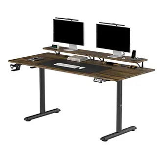Pracovní stůl HIGHLANDER XXL BROWN s elektrickým nastavením výšky Výprodej