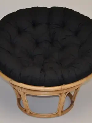 Relaxační papasan ARTEMIS — ⌀110 cm, ratan, látka, medová / více barev - Relaxační papasan ARTEMIS černý kepr Značkový