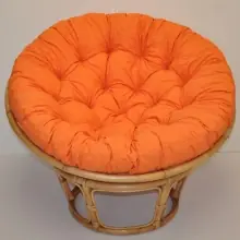 Relaxační papasan ARTEMIS — ⌀110 cm, ratan, látka, medová / více barev - Relaxační papasan ARTEMIS oranžová Vrácení Zdarma