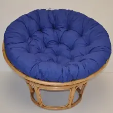 Ihned K Objednání Relaxační papasan ARTEMIS — ⌀110 cm, ratan, látka, medová / více barev - Relaxační papasan ARTEMIS tmavě modrý melír