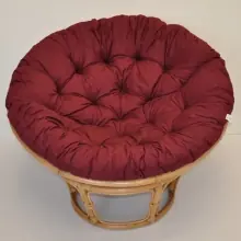 Přímo Od Výrobce Relaxační papasan ARTEMIS — ⌀110 cm, ratan, látka, medová / více barev - Relaxační papasan ARTEMIS vínový