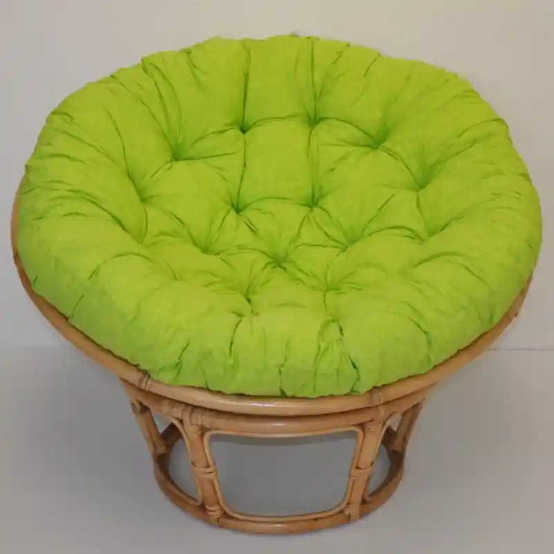 Relaxační papasan PENELOPE — ⌀115 cm, ratan, látka, medová / více barev - Barevné varianty DEMETRIA Světle zelený melír Cenový Hit