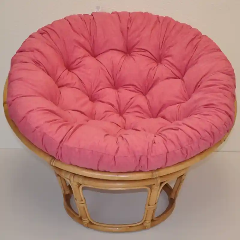 Kup Teď Relaxační papasan PENELOPE — ⌀115 cm, ratan, látka, medová / více barev - Barevné varianty DEMETRIA Malinový melír