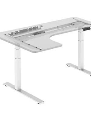 Akční Cena Rohovvý elektricky výškově nastavitelný rám stolu UPCORNER — organizér kabelů, nosnost 125 kg, více barev - UPCORNER - barva bílá