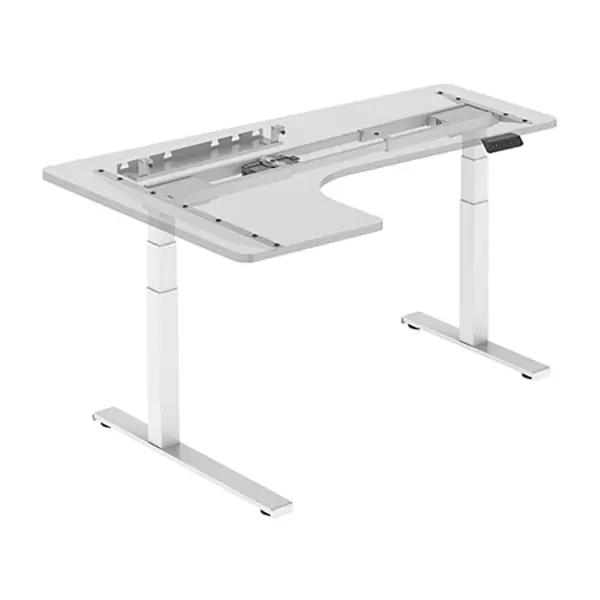 Akční Cena Rohovvý elektricky výškově nastavitelný rám stolu UPCORNER — organizér kabelů, nosnost 125 kg, více barev - UPCORNER - barva bílá