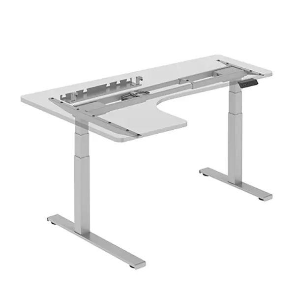 Rohovvý elektricky výškově nastavitelný rám stolu UPCORNER — organizér kabelů, nosnost 125 kg, více barev - UPCORNER - barva šedá Akční Nabídka